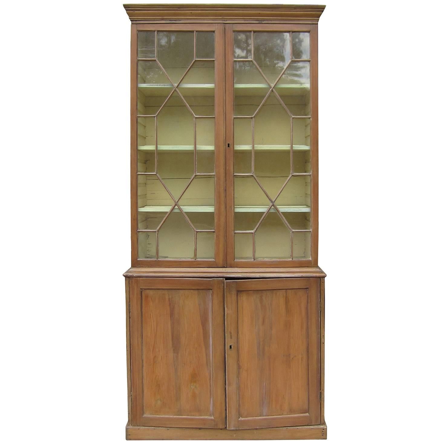 19th Century English Georgian Style Pine Bookcase