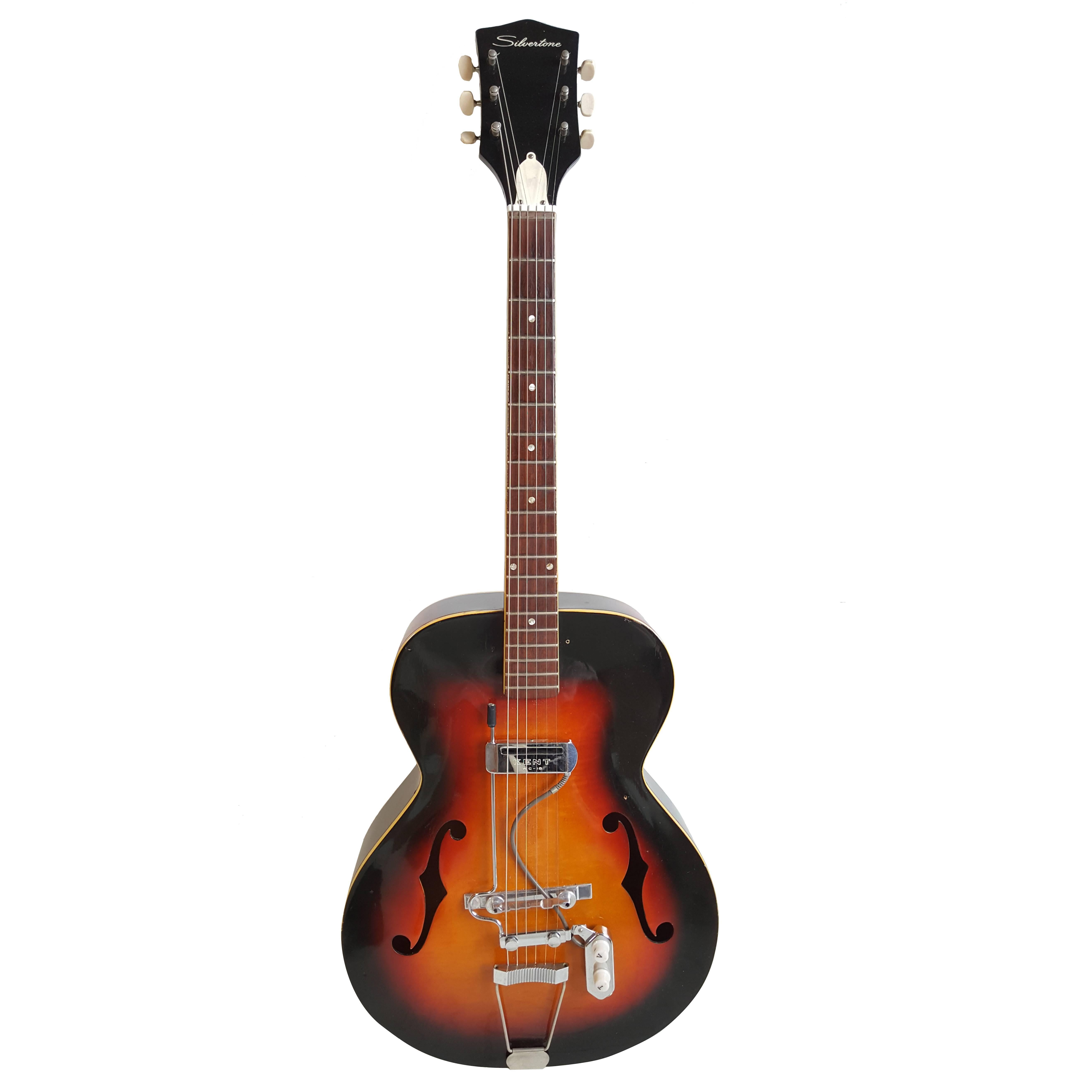 Acoustic or Electric Jazz Guitar, Silvertone, 1950s For Sale