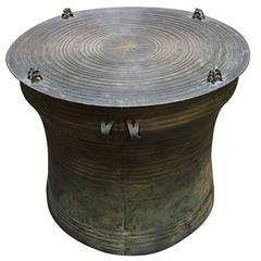 Burmese Shan Bronze Rain Drum Side Table