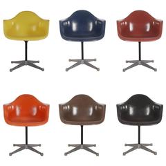Mid-Century Eames for Herman Miller Fiberglass Dining Chairs in Assorted Colors 2