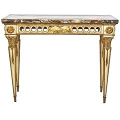 Antique 19th Century Onyx Topped Italian Neoclassical Console Table