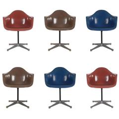 Mid-Century Eames for Herman Miller Fiberglass Dining Chairs in Assorted Colors