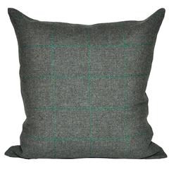 Vintage Green Donegal Plaid Tweed Irish Wool with Irish Linen Cushion Pillow