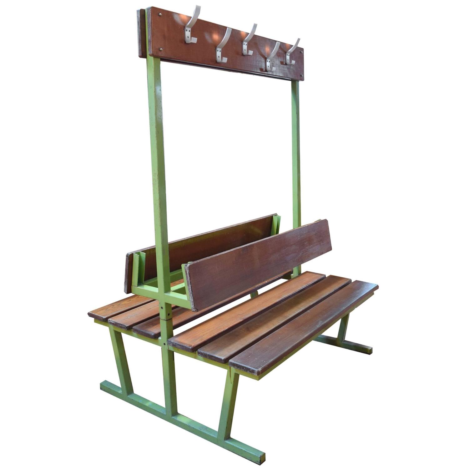 Double sided french locker room bench for sale at 1stdibs