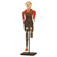 Late 19th Century Painted Articulated Figure with Overalls 11