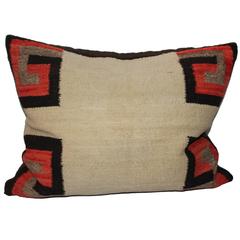 19th Century Navajo Saddle Blanket Weaving Pillow