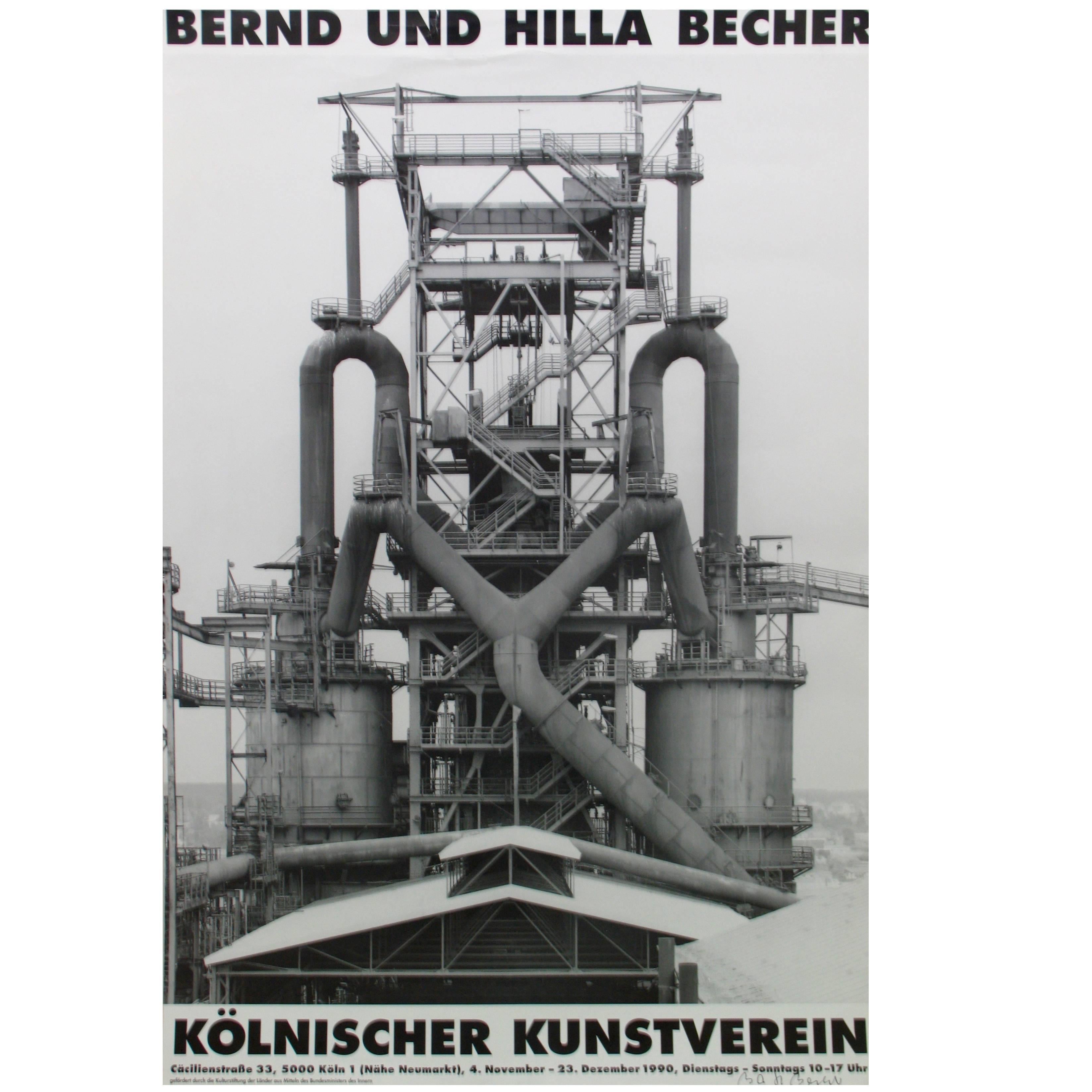 Bernd and Hilla Becher Signed Poster Kolnischer Kunstverein, 1990 For Sale