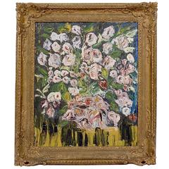 Semi-Abstract Oil on Canvas Depicting Flowers, Circle of Anne Redpath, OBE