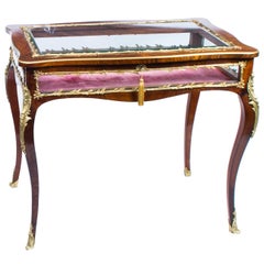 Antique French Rosewood and Ormolu Bijouterie Display Table