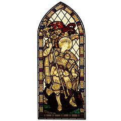 St George and the Dragon Hand-Painted Stained Glass Window 1