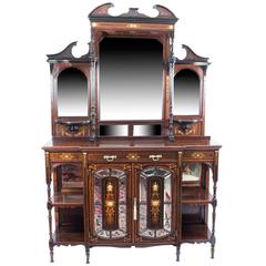 Antique Edwardian Inlaid Rosewood Cabinet c.1890 11