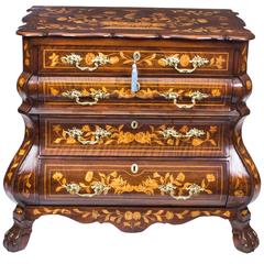 18th Century Dutch Marquetry Walnut Chest of Drawers