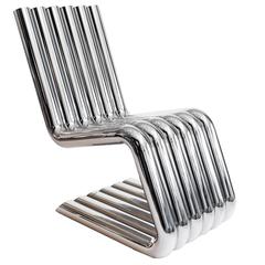 Xosted Lounge Chair "One of a Kind Artist Prototype" Mirror Polished Stainless