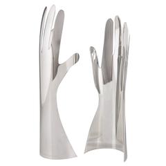 Le Mani, the Hands Silver Plated Sculpture by Gio Ponti, Sabatini for Christofle