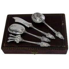 Labat French All Sterling Silver Dessert Hors D
oeuvre Set Box Neoclassical