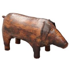 Dimitri Omersa Leather Pig Footstool for Abercrombie & Fitch, 1960