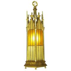 Set of Three Small French 19th-20th Century Gothic Style Gilt Bronze Lanterns 8