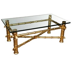 Gilt Faux Bamboo Coffee Table