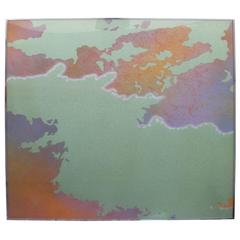 Stunning Abstract Painting "Nodouble" by David Trowbridge in Sparkly Mint Green 7