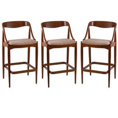 Set of Three Danish Bar Stools by Johannes Andersen