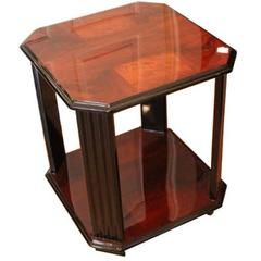 French Art Deco Side Table Made of Walnut