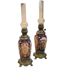 Pair of Ormolu Japanese Imari Vases