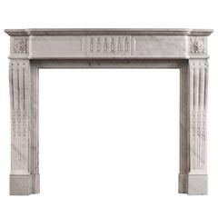 Louis XVI Style Fireplace in Carrara Marble 5