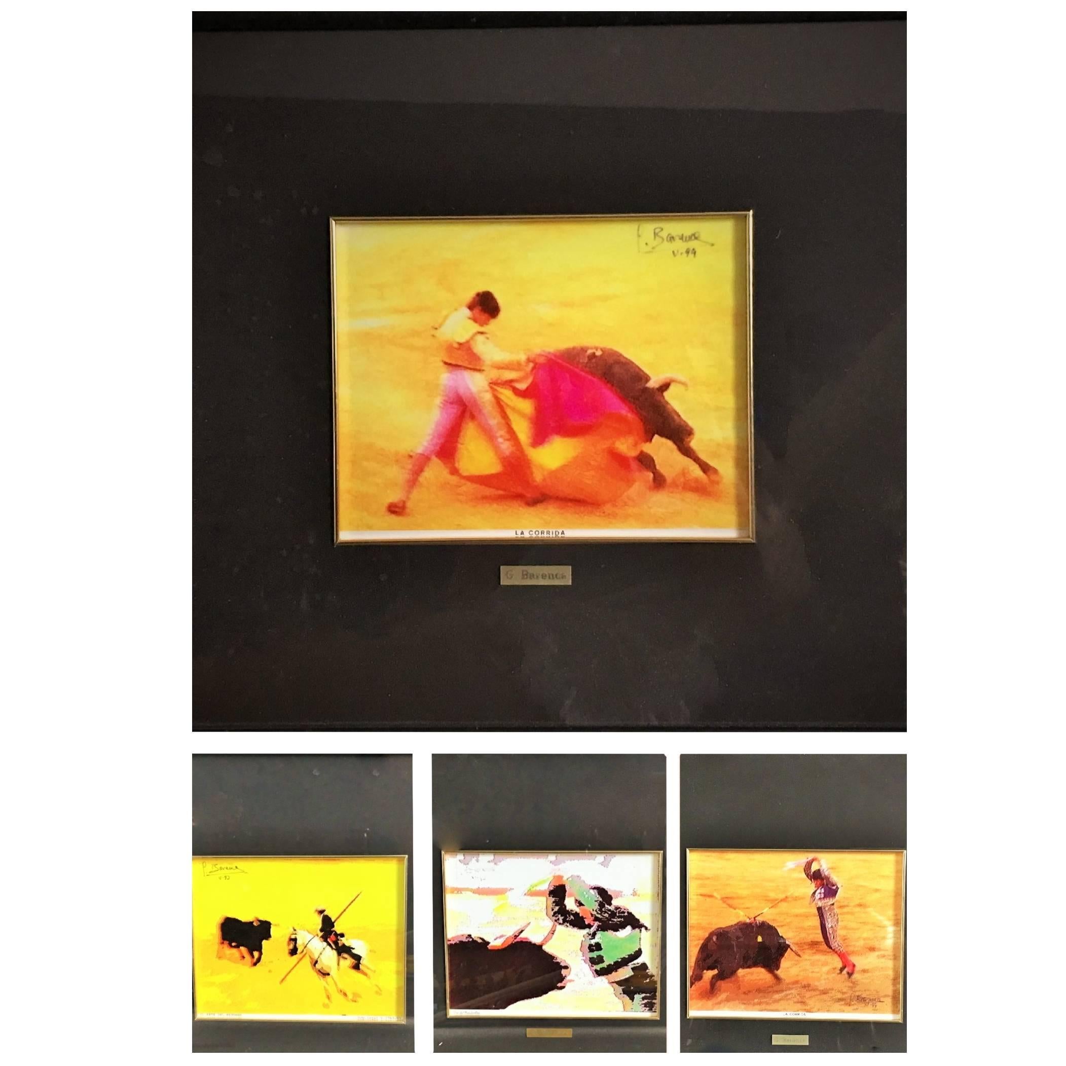 Barenca, 1994, Spain., Set of Four Lithography about Bull Fight
