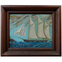 Portrait of a Schooner with American Flag