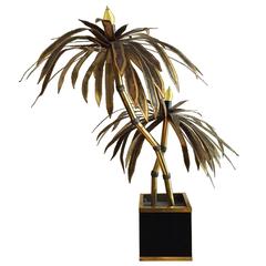 French Brass Palm Tree Lamp 7