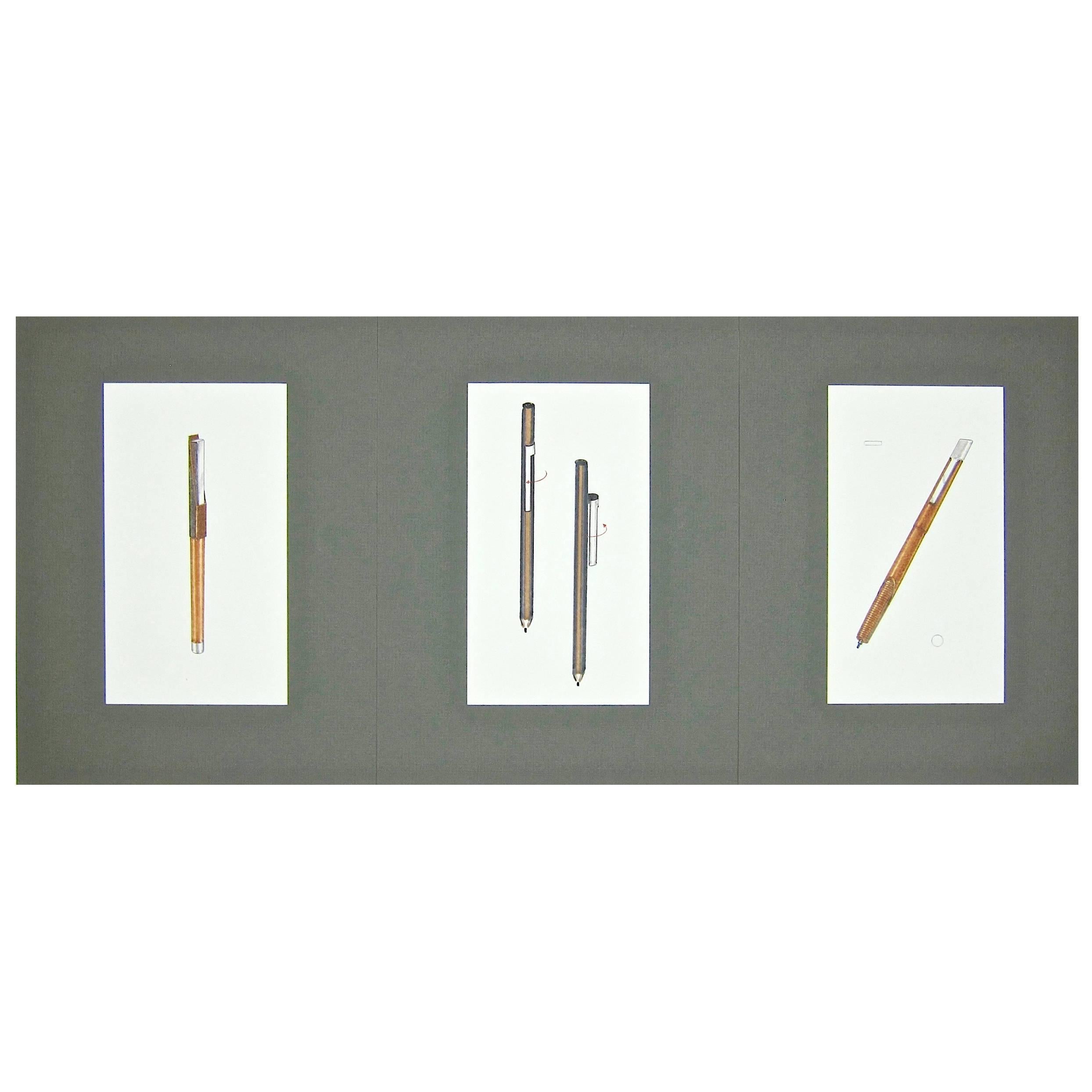 Three Original Jerome Gould Design Drawings for Writing Instruments