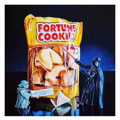 Contemporary Photo Realist 'Yoda's Fortune' Oil on Wood Panel 2015 by ME