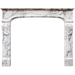 French Arabescato Marble Fireplace in the Louis XIV Manner French Arabescato Marble Fireplace in the Louis XIV Manner
