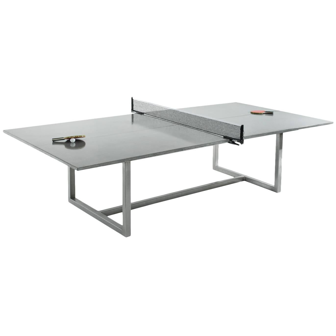 James de Wulf Vue Concrete Ping Pong Table, Stainless Steel Base - Standard