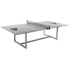 James de Wulf Vue Concrete Ping Pong Table with Stainless Steel Base