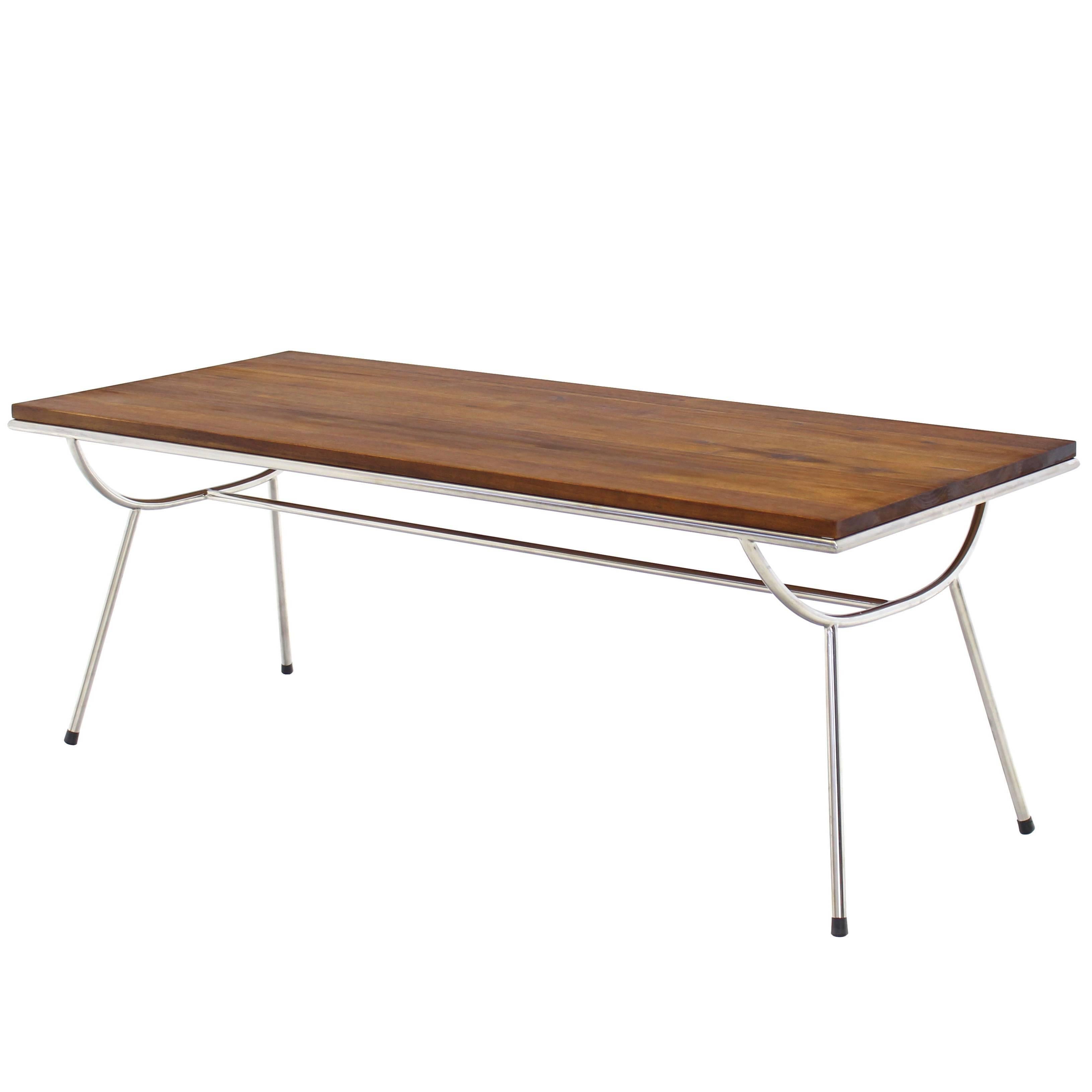 Table basse moderniste à base chromée en forme de Sputnik en vente