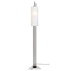 Stilnovo, Italian Frosted Glass, Marble and Metal Floor Lamp
