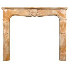 Antique 19th Century Louis XV Style Sienna Marble Fireplace