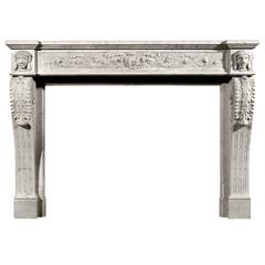 Unusual 19th Century, French XVI Style Carrara Marble Fireplace 2