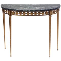 French Neoclassical Gilt Bronze Demilune Console by Maison Jansen, circa 1950