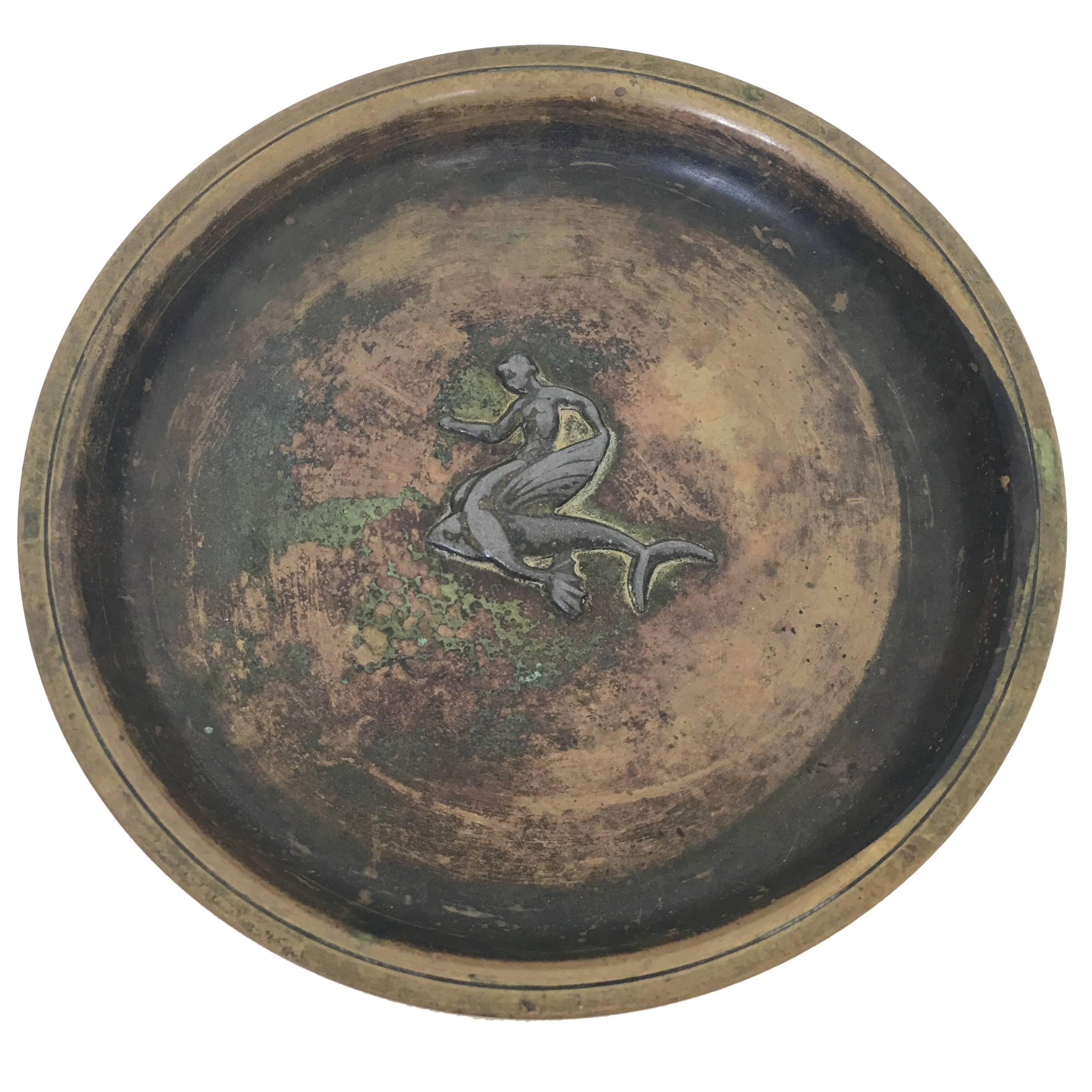 Just Andersen Bronze Dish or Plate, Signed For Sale