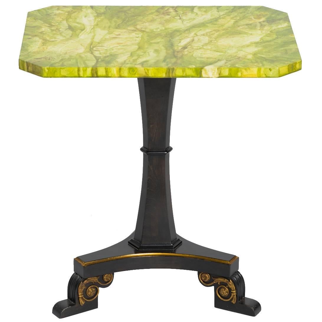 Faux Marble Classical Side Table For Sale