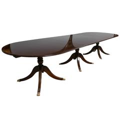 Finest Georgian Boule Inlaid Solid Rosewood Triple Pedestal Banquet Table 9