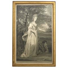 18th Century Engraving of the Portrait of Mrs Tollemache by Joshua Reynolds
