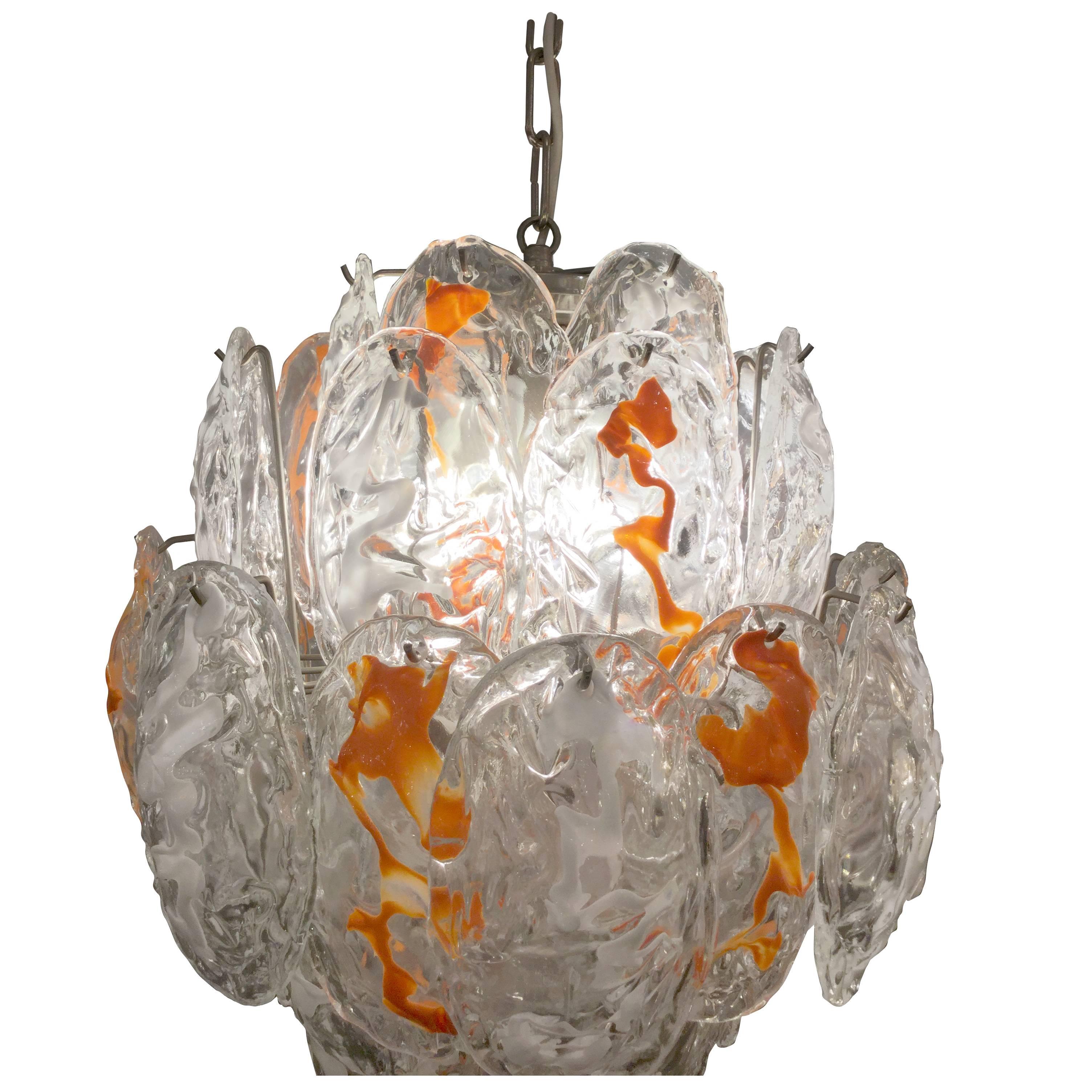 Murano Glass Shells Chandelier by Mazzega, 1960
