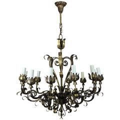 Gilt Metal Chandelier 12