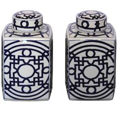 Contemporary Blue and White Ginger Jars 12