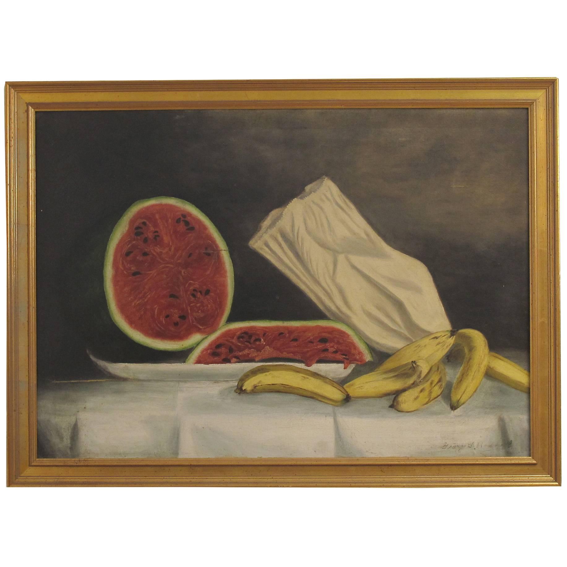 Still Life of Watermelon and Bananas