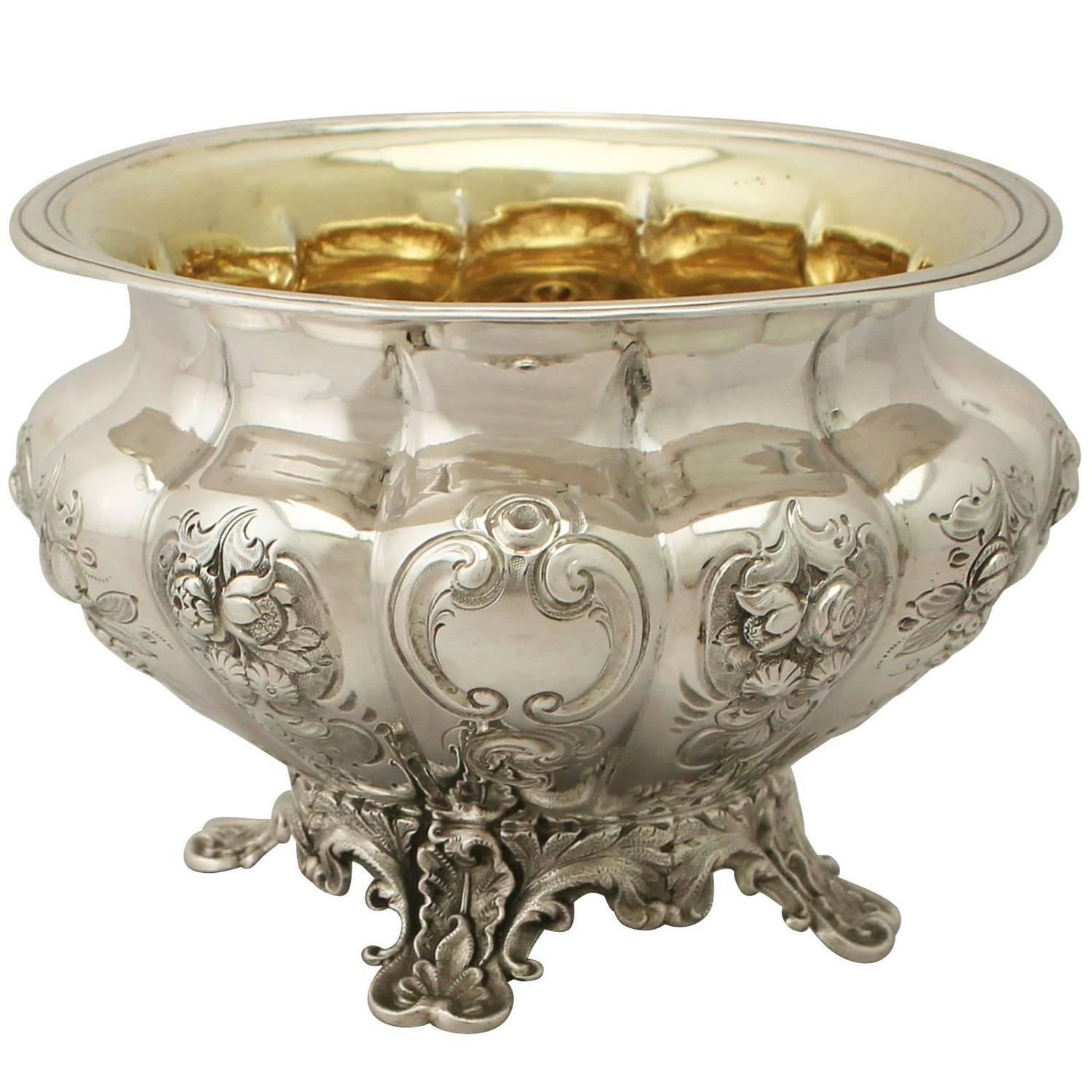 1830s Antique Victorian Sterling Silver Sugar Bowl For Sale at 1stdibs