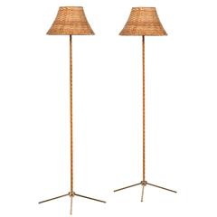 Pair of Floor Lamps Model G-302 Produced by Bergbom in Sweden